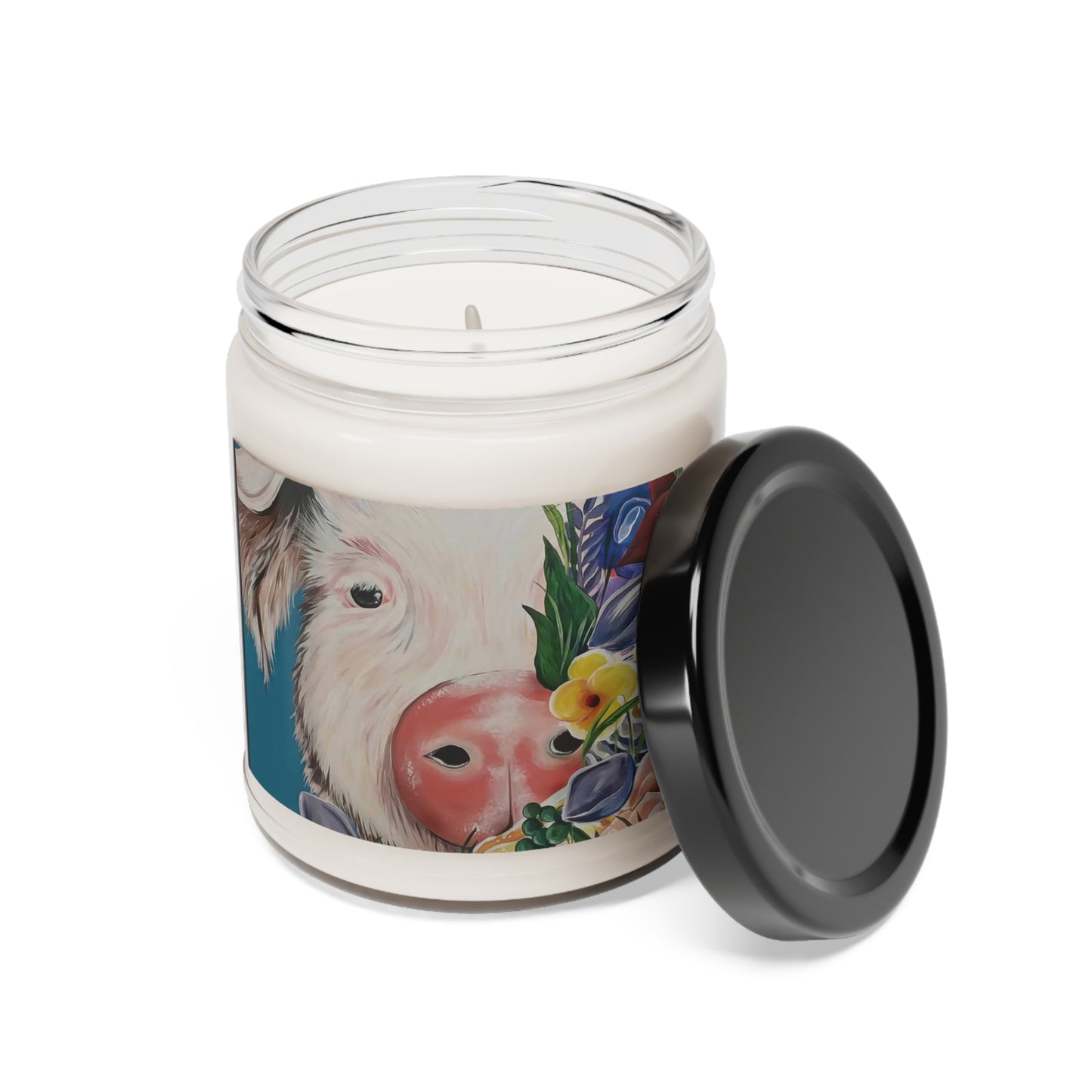 Teal Pig Decor Soy Candle