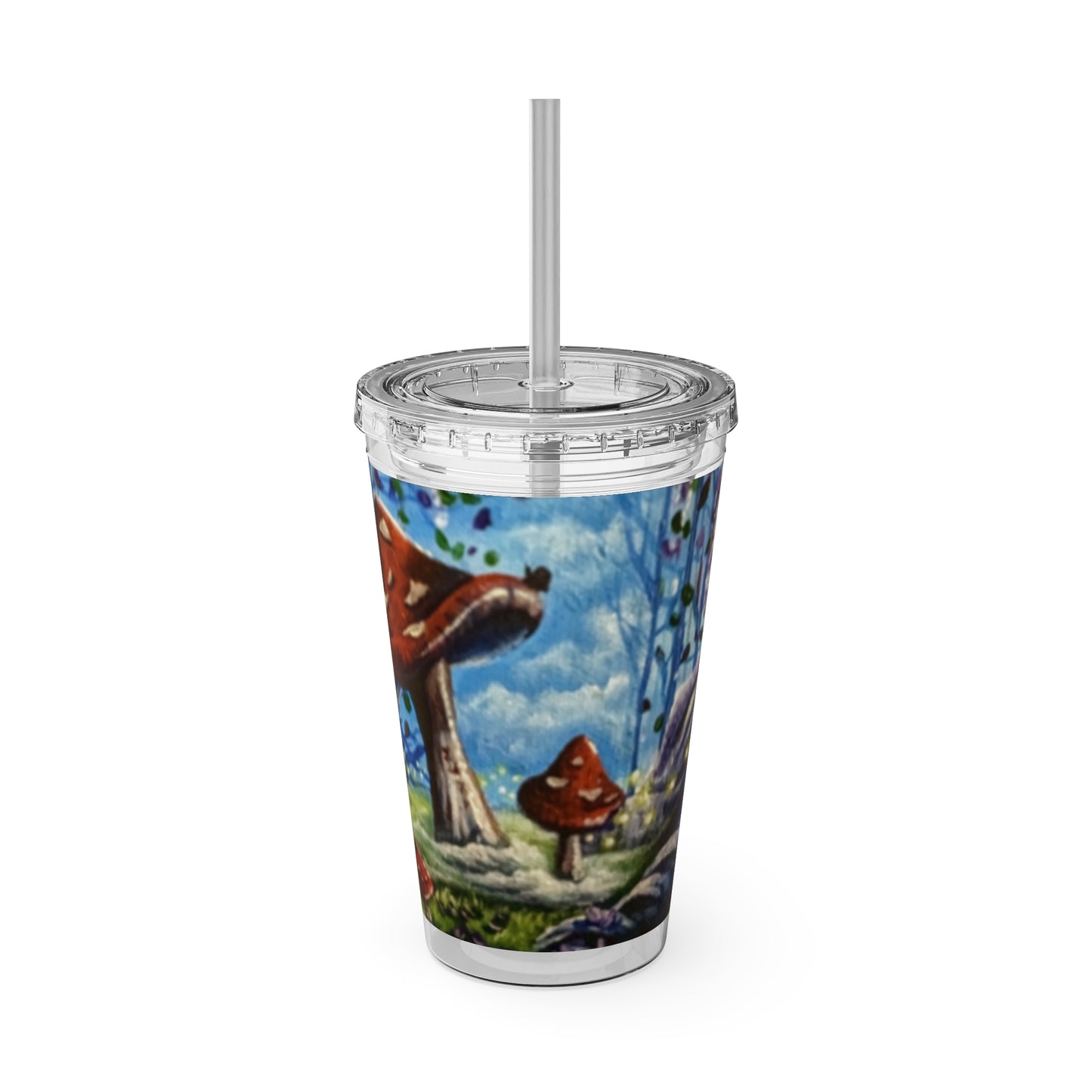 Whimsical Tumbler with Straw, 16oz