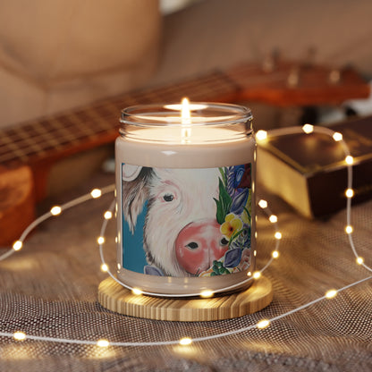 Teal Pig Decor Soy Candle