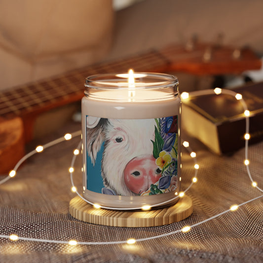 Teal Pig Decor Soy Candle