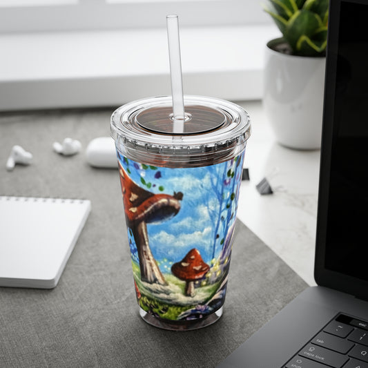 Whimsical Tumbler with Straw, 16oz