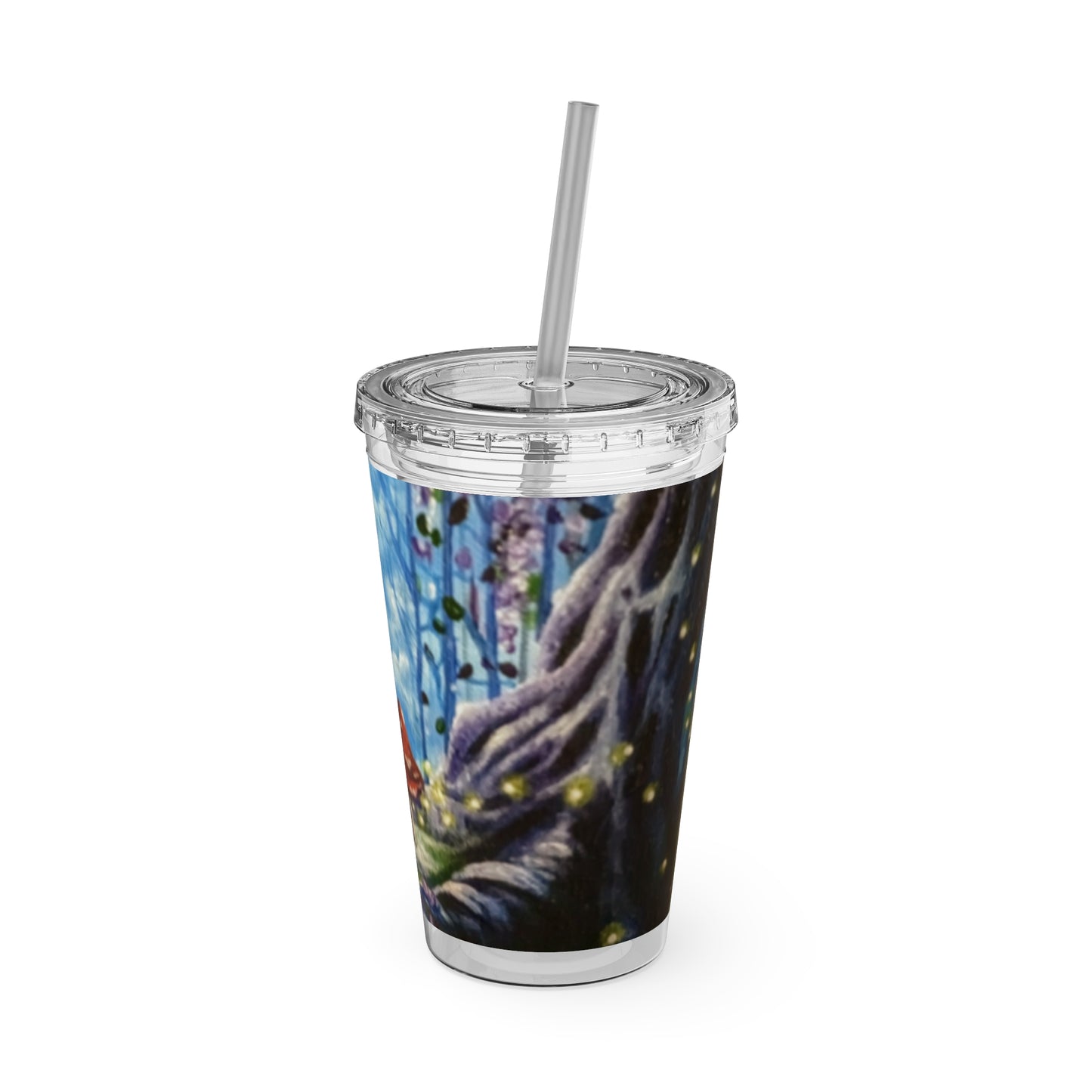 Whimsical Tumbler with Straw, 16oz