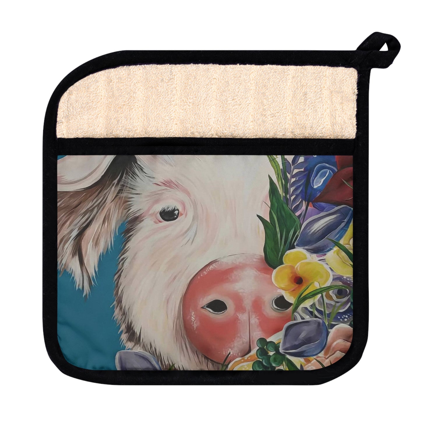 Pig Pot Holder with Pocket