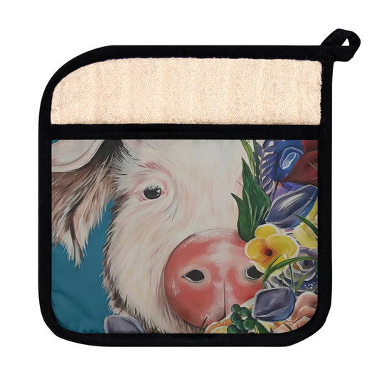 Pig Pot Holder with Pocket