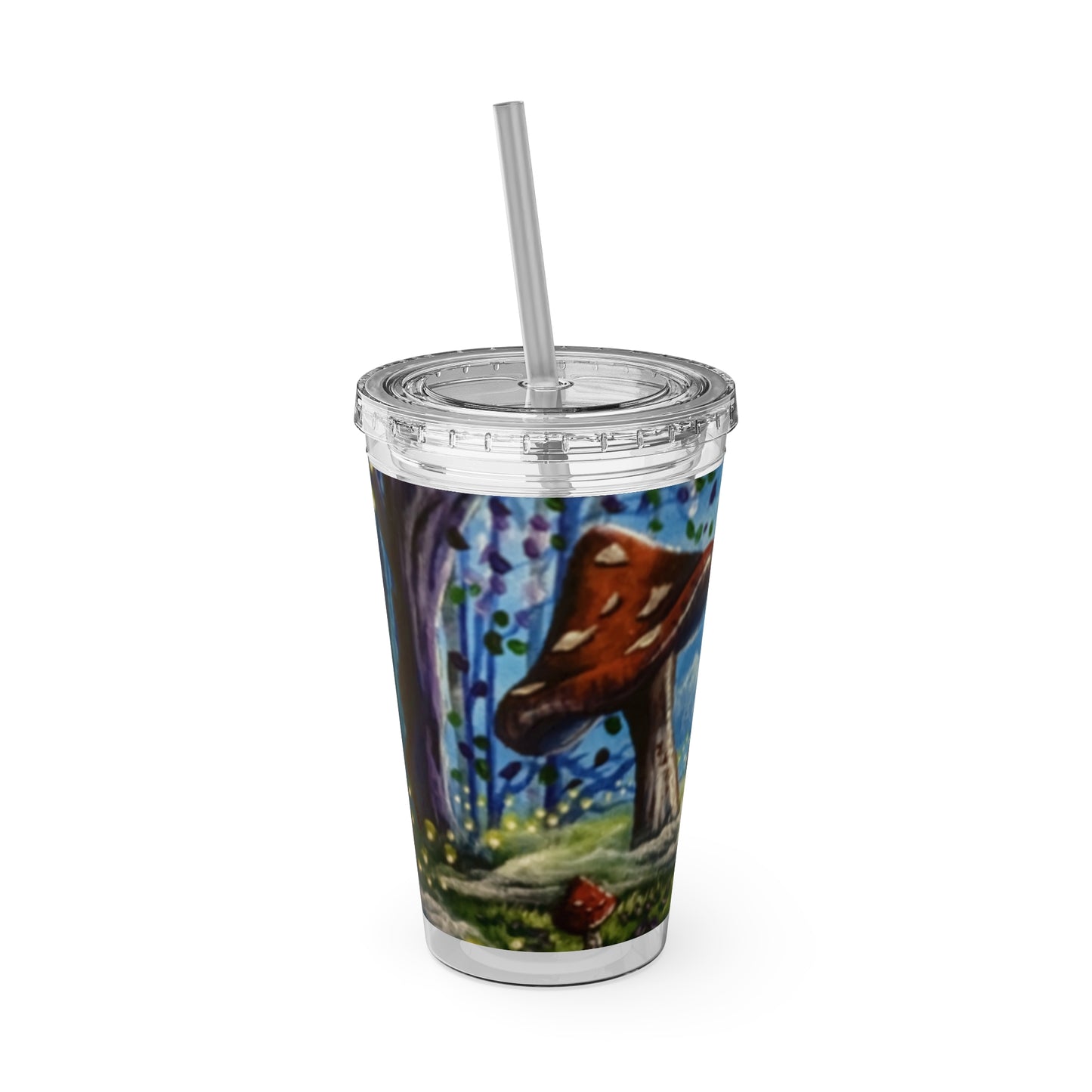 Whimsical Tumbler with Straw, 16oz