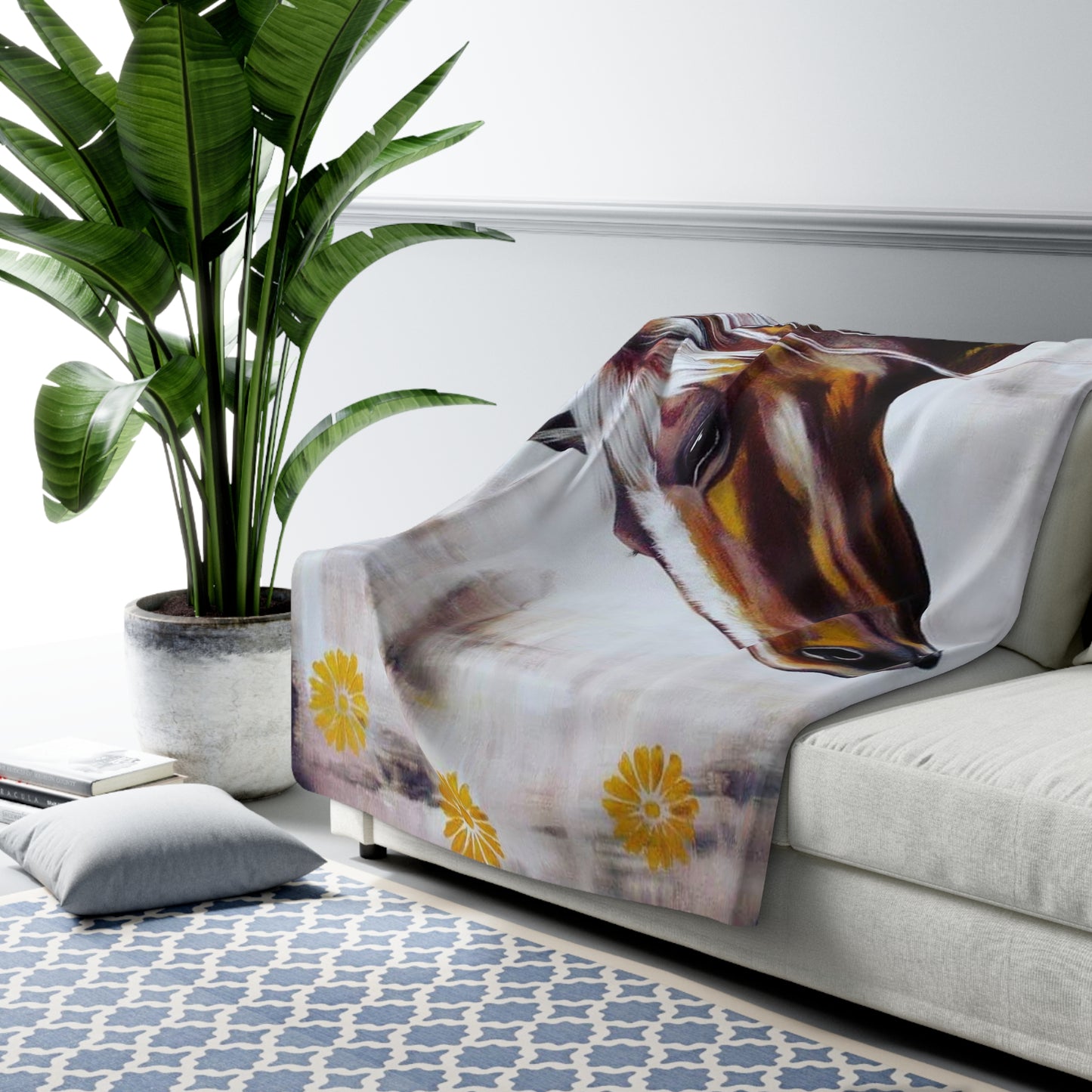 Horse Sherpa Fleece Blanket